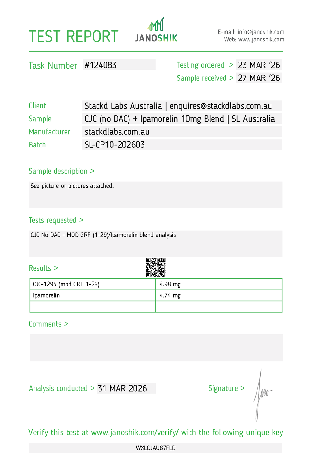CJC-1295 (No DAC) 5mg + Ipamorelin 5mg Lyophilised Research Peptide lyophilised research peptide Australia