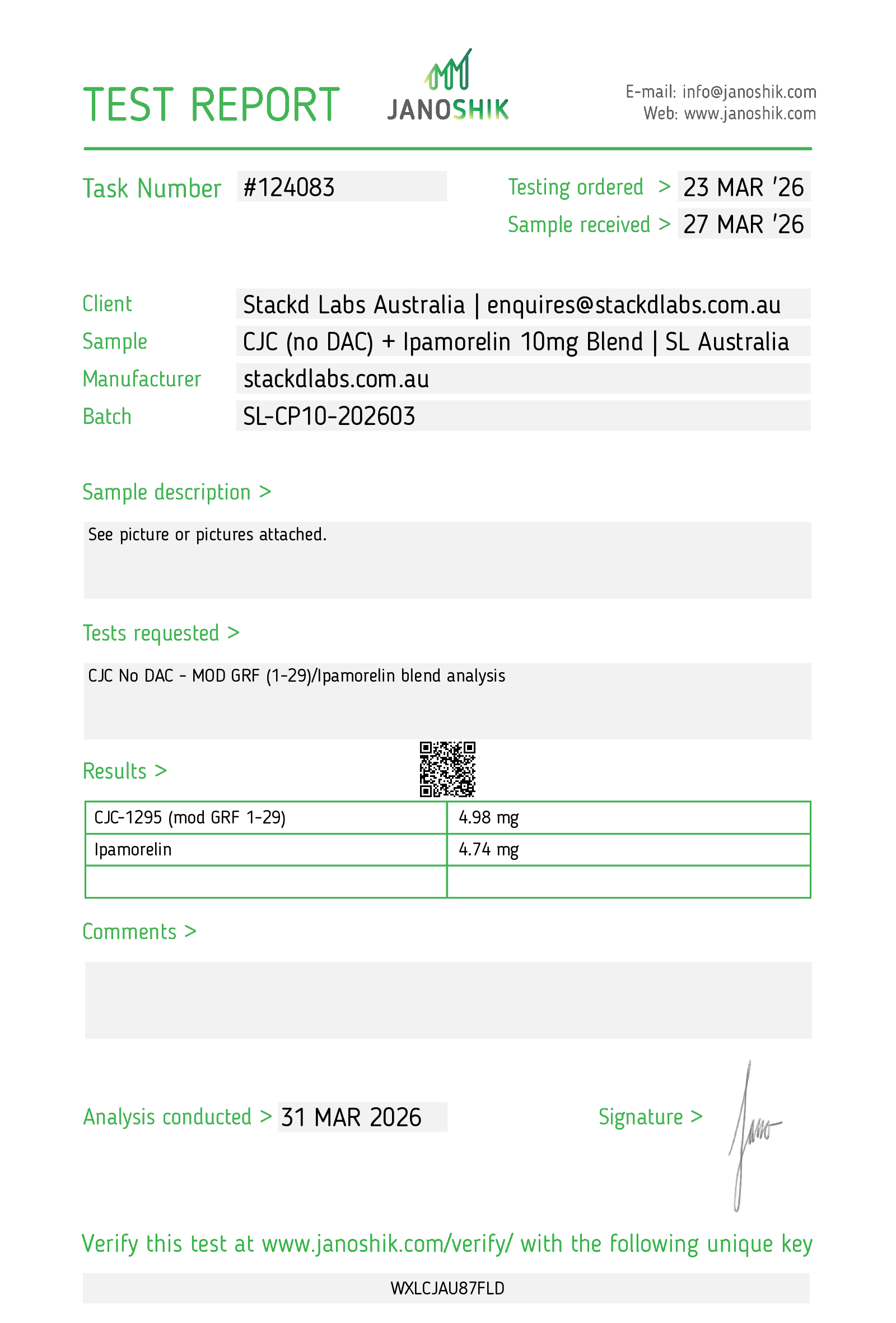 CJC-1295 (No DAC) 5mg + Ipamorelin 5mg Lyophilised Research Peptide lyophilised research peptide Australia